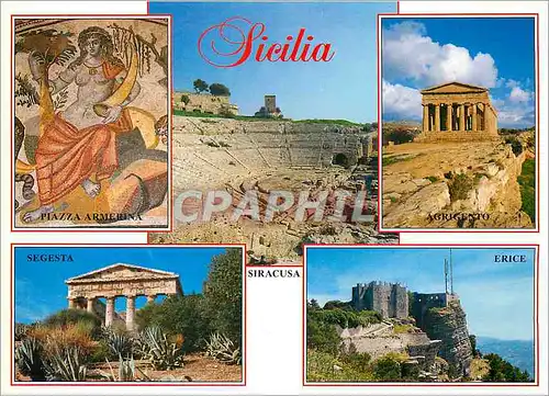Cartes postales moderne Sicilia Piazza Armeria Segesta Siracusa Erice Agrigento