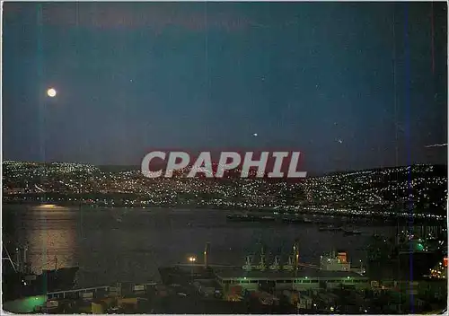 Cartes postales moderne valparaiso Chile Vista Nocturna del Puerto