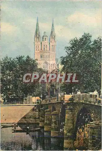 Cartes postales moderne Angers (Maine et Loire) La Cathedrale Vue du Pont du Centre