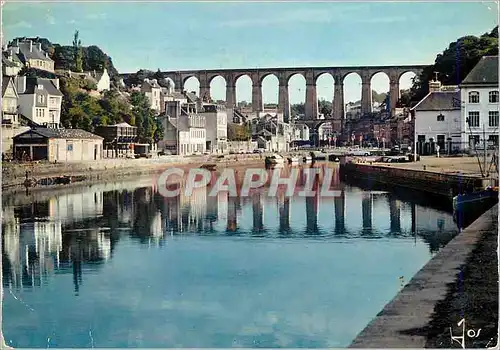 Moderne Karte Morlaix (Finistere) Le Pont se Refletant dans La Riviere