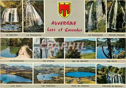 Cartes postales moderne Auvergne Lacs et Cascades La Verniere Le Rossignolet Grande cascade LA Bourboule Gour de Tazenat