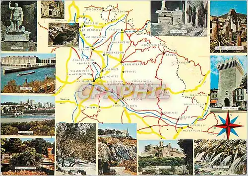 Cartes postales moderne Carte Regionale du Vaucluse Orange Mt Ventoux Vaison la Romaine Avignon Cavaillon