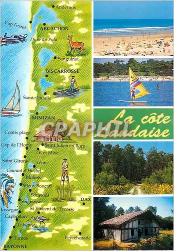 Cartes postales moderne La Cote Landaise Arcachon Biscarrosse Mimizan Dax Bayonne