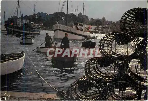 Moderne Karte Bretagne en Couleurs Retour de Peche en Bretagne Bateaux