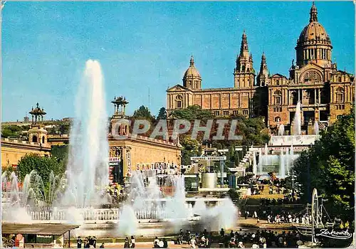 Cartes postales moderne Barcelona Parc de Montjuich Palais National de l'Art et Fontaine Monumentale