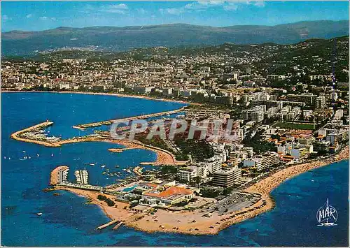Moderne Karte La Cote d'Azur Cannes Vue Aerienne au Premier Plan Le Casino