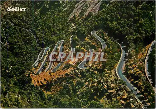 Cartes postales moderne Mallorca (Barcelona) Espana Soller Carretera del Coll vista Aerea