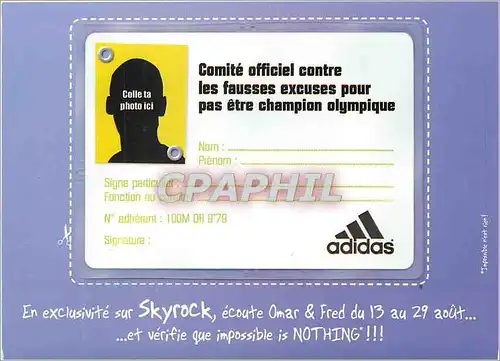 Cartes postales moderne Adidas Impossible is Nothing Prouve le a tes Potes Envoie Leur Cette Carte