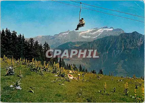 Cartes postales moderne Leysin (Alpes Vaudoises) Telesiege de Solacyre et la Chaines des Diablerets