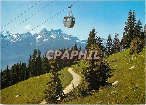 Cartes postales moderne Telecabine Leysin Berneuse et les Dents du Midi