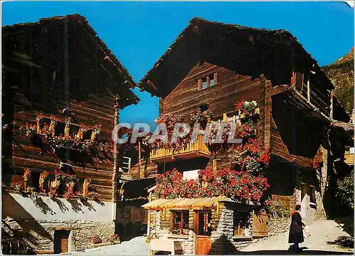 Cartes postales moderne Evolene (Val d'Herens) VS Suisse Vieux Chalets Typiques