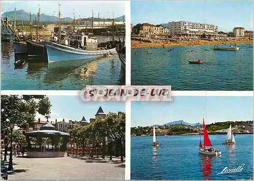 Cartes postales moderne St Jean de Luz Le Port La Plage Place Louis XIV Ciboure Socoa Bateaux de peche
