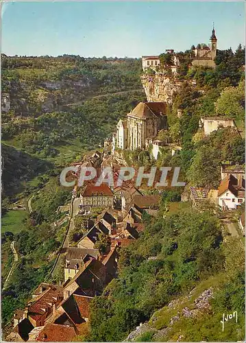 Moderne Karte Roc Amadour (Lot) Vue Generale de la Route du Chateau