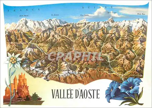 Cartes postales moderne Vallee d'Aoste Hommage du Departement Regional du Tourisme Aoste