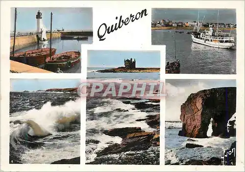 Cartes postales moderne Quiberon (Morbihan) Phare Bateau