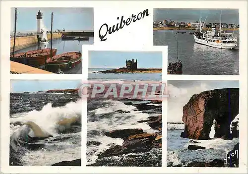 Moderne Karte Quiberon (Morbihan) Phare Bateau