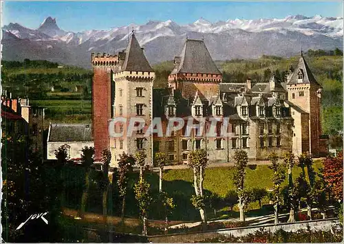 Moderne Karte Pau (B P) Le Chateau Henri IV et la Chaine des Pyrenees