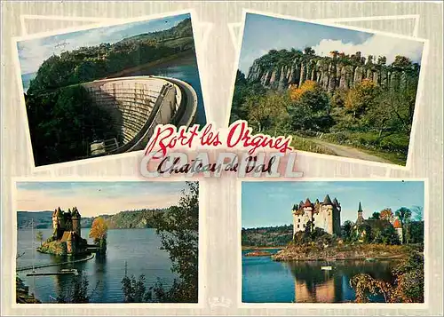 Cartes postales moderne Bort et ses Environs Le Barrage Les Orgues Basaltiques Chateau de Val