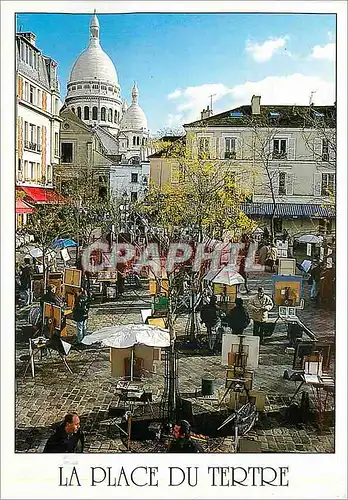 Moderne Karte Paris et ses Merveilles Montmartre La Place du Tertre et Les Coupoles du Sacre Coeur