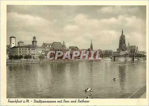 Moderne Karte Frankfurt a M Stadtpanocama Mit Dom und Rathaus