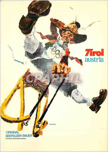 Moderne Karte Tirol Austria Original Seefelder Bauer Olympische Winterspiele 4 15 Feber 1976 Jeux Olympiques