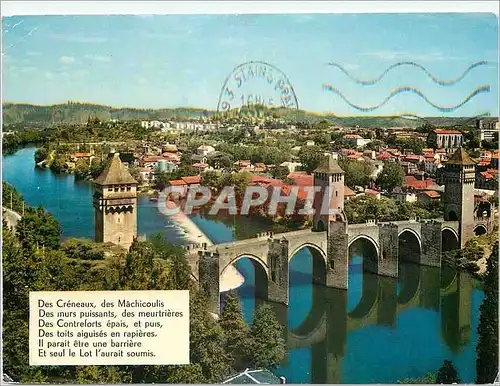 Moderne Karte En quercy lot pittoresque cahors pont valentre pont fortifie du xive s
