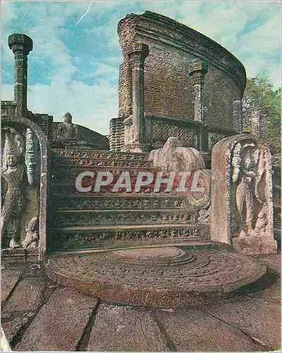 Cartes postales moderne G 134 moonstone et guardstone ruins of polonnaruwa (sri lanka)