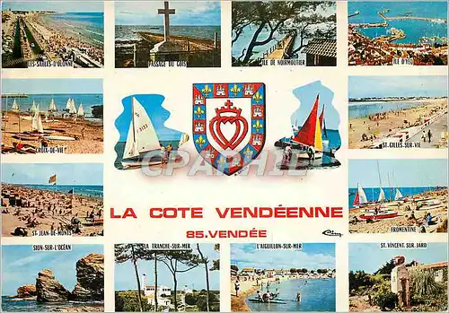 Moderne Karte La cote vendeenne (85 vendee) Les Sables d'Olonne St Gilles sur Vie Noirmoutier