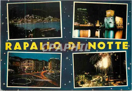 Moderne Karte Rapallo di notte
