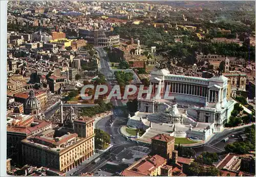 Cartes postales moderne Roma place venise et le colisee vue aerienne