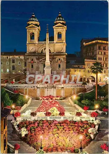 Cartes postales moderne Roma di notte place d espagne et trinite dei monti