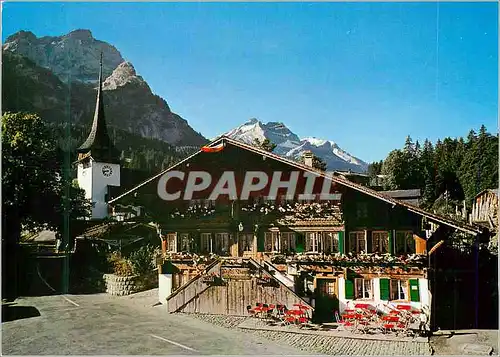 Cartes postales moderne Lumieres et couleurs dans les alpes chalet suisse gsteig et le massif des diablerets
