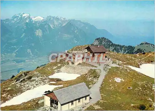 Cartes postales moderne Leysin restaurant de la berneuse(2048 m) et les alpes valaisannes