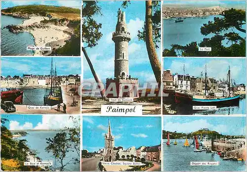 Cartes postales moderne Paimpol Plage de Guilben Le port Quai Pierre Loti Depart des regates Bateaux