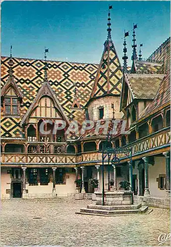 Moderne Karte Beaune (cote d or) cour d honneur angle du cloitre puits main courlyard