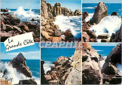 Cartes postales moderne La grande cote 1908 etudes de rochers et de vagues
