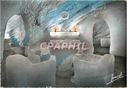 Moderne Karte Chamonix le montenvers(1913 m) la grotte de la mer de glace mg 5 la salle de glace