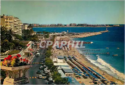 Moderne Karte La cote d azur 06 120 cannes (a m) la plage du midi au loin la pointe de palm beach casino