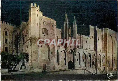 Cartes postales moderne Avignon 393  (vaucluse) effet de nuit facade occidentale du palais des papes