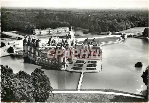 Moderne Karte En avion au dessus de 7 chantilly (oise) le chateau