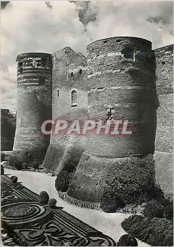 Moderne Karte Angers (m et l) le chateau (xiii siecle) tours vers le sud