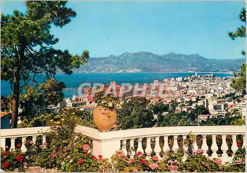 Moderne Karte La cote d azur 154 cannes (a m) vue panoramique sur cannes