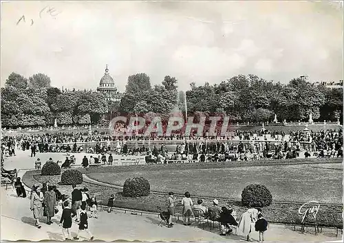 Cartes postales moderne Paris et ses merveilles 7223 le jardin du luxembourg au fond la coupole du pantheon