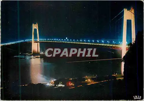 Cartes postales moderne  le pont de tancarville la nuit