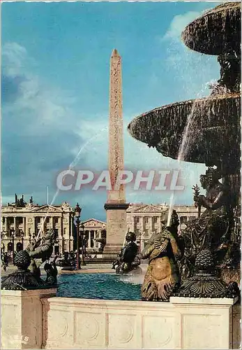 Moderne Karte Paris 510 la place de la concorde et l obelisque au fond la madeleine