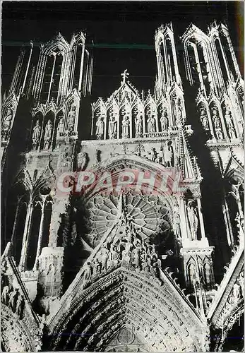 Cartes postales moderne Reims(marne) la cathedrale illuminee