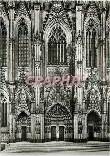 Moderne Karte La cathedrale de la cologne portail principale