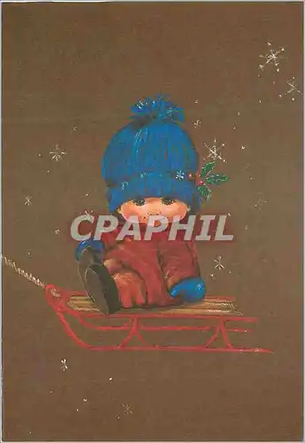 Cartes postales moderne Enfant Luge