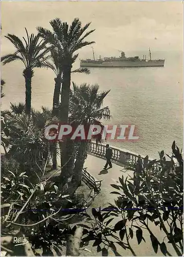 Cartes postales moderne La cote d azur 177 monte carlo paquebol en croisiere vu des terrasses du casino Bateau