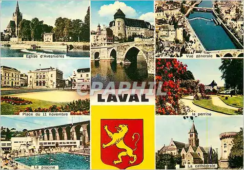 Cartes postales moderne 107 laval (mayenne 53) Eglise d'Avesnieres Vue generale Place du 11 novembre La perrine La pisci